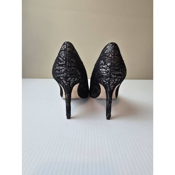 Jessica Simpson JP Carpena Heels Sz 7.5 Black Lace - Picture 3 of 9